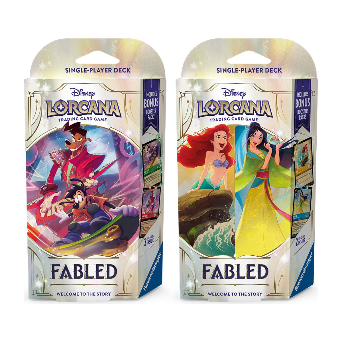Fabled Starter Deck - Amber & Sapphire (Ariel & Mulan) | DISNEY LORCANA | English