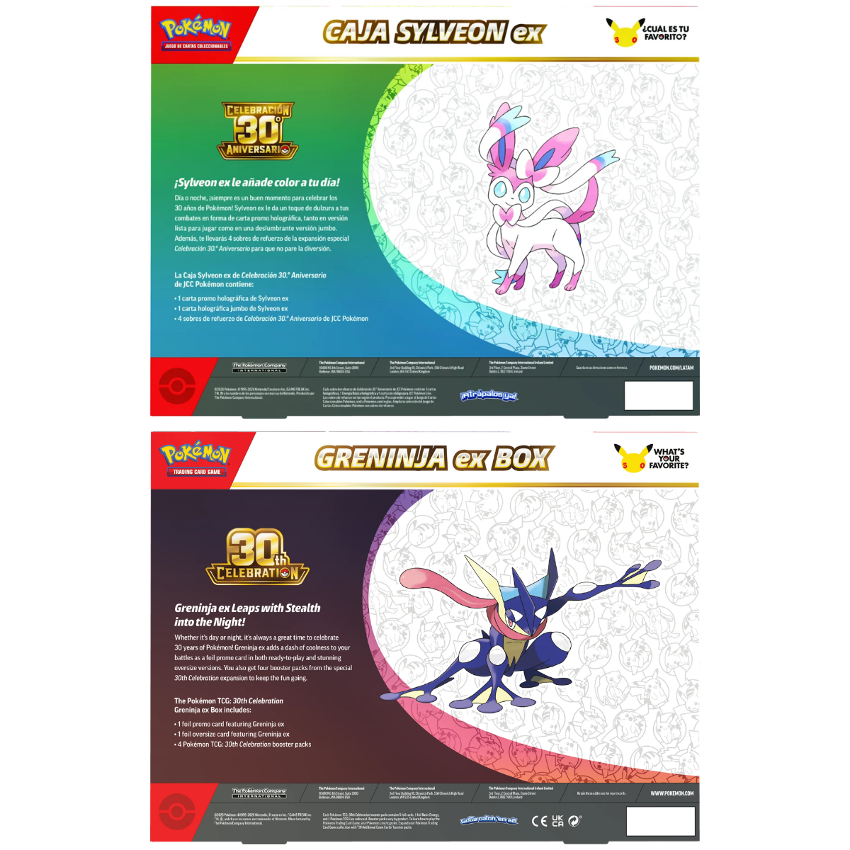 30th Celebration - Greninja ex / Sylveon ex Box